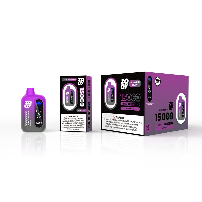 zooy Diamond 15k PUFF 120K Vaper Elektroniczny Papieros Magazyn UE -Grape Ice