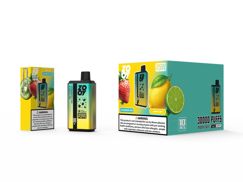 ZOOY twins 30000 2 w 1 Jednorazowy Vape Puff 120K Podw&oacute;jny smak Magazyn UE-Truskawka kiwi i cytryna limonka